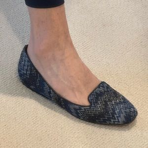 Missoni chevron patterned blue flats